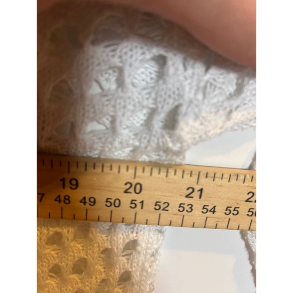 Unbranded Womens Sweater Open Crochet Knit Long Sleeve White Size Large - Picture 4 of 5